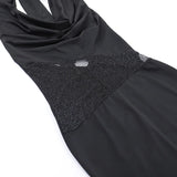 Bonnyshow  Female Backless Vestidoes Summer Sexy Halter Sleeveless Bodycon Party Dresses Elegant Bright Silk Patchwork Mini Dress for Women