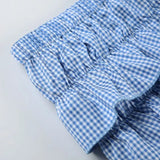 Bonnyshow  Sweet Girls Plaid Bow Cake Skirts Shorts Summer New Chic Beach Style Casual Low Waist Slimming Mini Shorts for Women