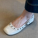 Bonnyshow  Luxury metal design 2025 spring PU leather water-resistant bottom shoes casual comfortable flat bottom non-slip low top shoes