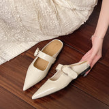Bonnyshow  New French Style Low Heel Square Mary Jane Shoes Women's Shoes Slippers Retro Fashionable Small Leather Shoes