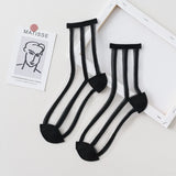 Bonnyshow 5 pairsFashion Kawaii Women Socks Sexy Lace Mesh Fishnet Socks Mixed Transparent Stretch Elasticity Ankle Net Yarn Thin Sox