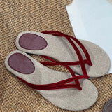 Bonnyshow  Weave Flip Flops Women Slippers Summer Beach Casual Flats Sandals Female Elegant Soft Comfortable Slides Ladies Shoes New 2025