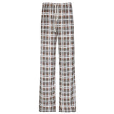 Bonnyshow  Streetwear Drawstring Plaid Pants Elastic Waisted Fashion Casual Sweatpants Harajuku Aesthetic Y2K Straight Pants