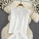 Bonnyshow  Faionable Summer 2025 Svel Top Wide Leg orts Two Piece Set Ele High-End Feeling Women's Clothing Ensemble