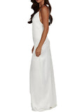 Bonnyshow  Elegant Floral Print Sleeveless Maxi Dress with Tassel Detailing and Backless Design for Summer Parties and Clubs