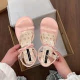 Bonnyshow  Summer Cover Toe Thick Heel Women Sandals Fashion Butterfly-knot Dress Shoes Women's Dancing Party Prom Sandalias