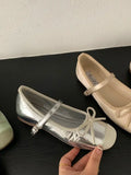 Bonnyshow  Women Flat Shoes Fashion Round Toe Shallow Slip On Ladies Soft Ladies Mary Jane Ballerinas Flat Heel Casual Ballet Sho