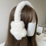 Bonnyshow Star Fluffy Ear Muffs Earplugs Cold Protection Woman Ear Cover Solid Plush Earmuffs Warm Headphones Girl Accessories Gifts