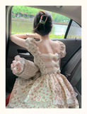 Bonnyshow Floral dress with hollow bow on the back Princess Tutu Dress  YM1506