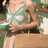 Bonnyshow Indie Aesthetic Butterfly Crochet Top