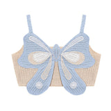 Bonnyshow Indie Aesthetic Butterfly Crochet Top