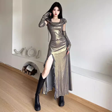 Bonnyshow Chic Long Dress With Split
