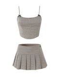 Bonnyshow Ixchel Crop Top & Pleated Mini Skirt Set