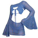Bonnyshow Beach Girl Crochet Top & Skirt Set