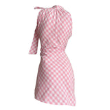 Bonnyshow Cottagecore Gingham Picnic Dress