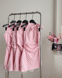 Bonnyshow Cottagecore Gingham Picnic Dress