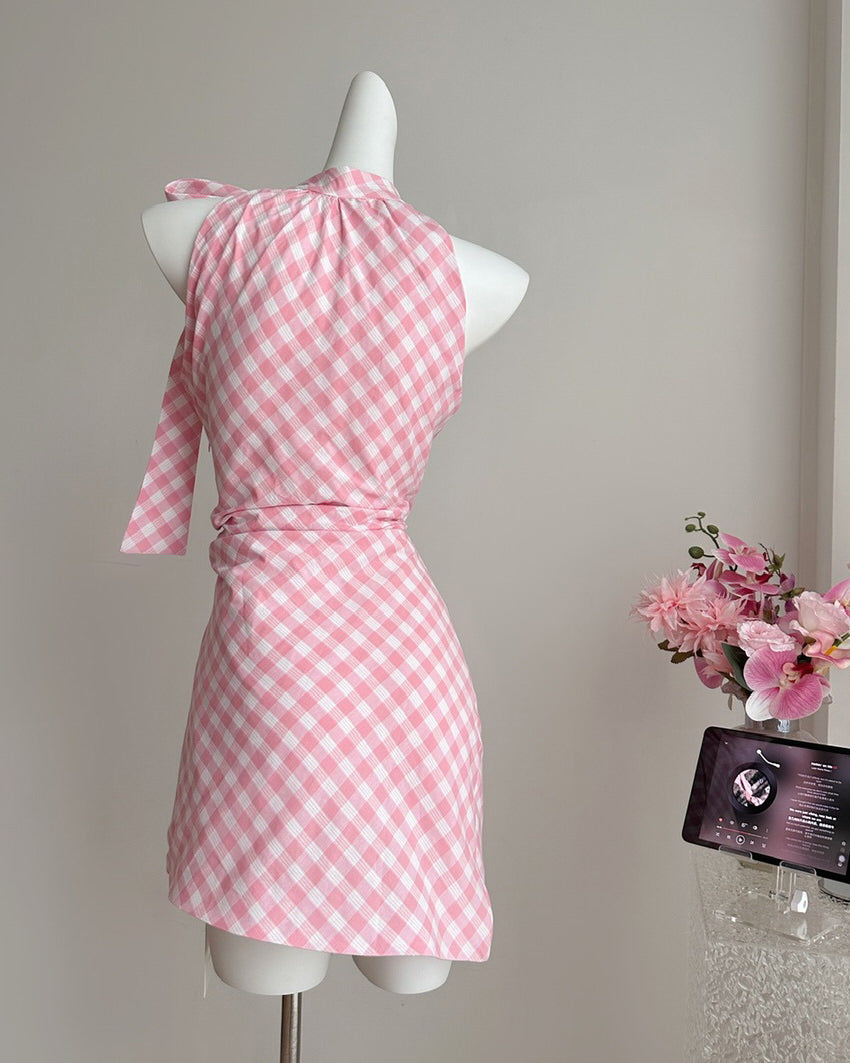 Bonnyshow Cottagecore Gingham Picnic Dress