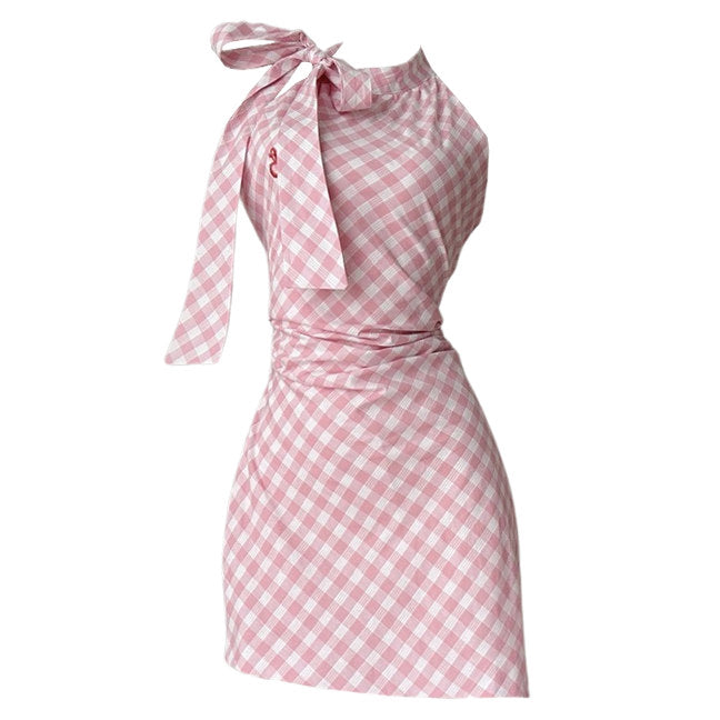 Bonnyshow Cottagecore Gingham Picnic Dress