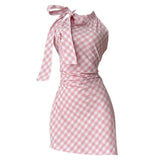 Bonnyshow Cottagecore Gingham Picnic Dress