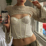 Bonnyshow Crochet Bolero Shrug Top
