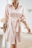 Bonnyshow Elegant Leopard Shirt Dress