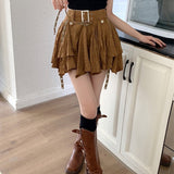 Bonnyshow Forest Fairy Mini Skirt in Brown