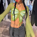 Bonnyshow Fairy Butterfly Halter Crop Top