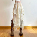 Bonnyshow Fairycore Asymmetrical Lace Skirt