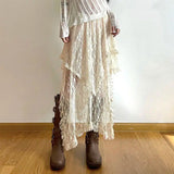 Bonnyshow Fairycore Asymmetrical Lace Skirt