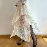 Bonnyshow Fairycore Asymmetrical Lace Skirt
