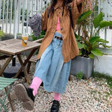 Bonnyshow Cottage Floral Embroidery Striped Shirt