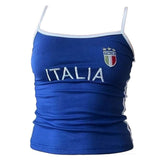 Bonnyshow Italia Embroidery Y2K Tank Top