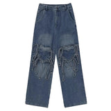 Bonnyshow Love Knot Knee-Heart Denim Pants