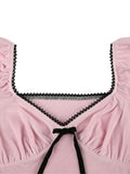 Bonnyshow Nico Lace V-Neck Bow Top