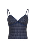 Bonnyshow Galia Polka-Dot Lace Silk Vest