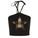 Bonnyshow Star Patch Halter Crop Top