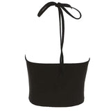 Bonnyshow Star Patch Halter Crop Top
