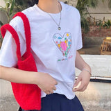 Bonnyshow Tulip Embroidery Aesthetic T-Shirt